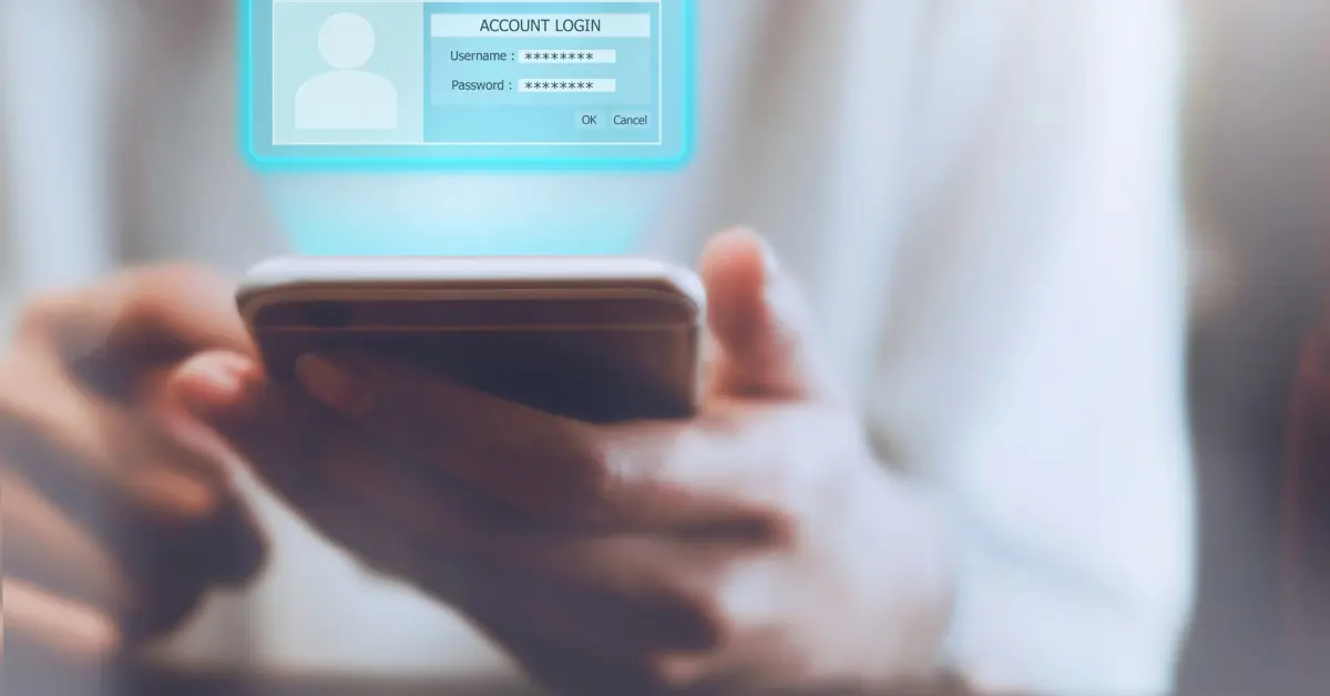 Password fra mobil Kort med grafiske mennesker